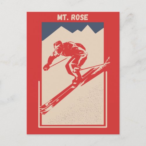 Vintage Ski Nevada Mountain Resort Mt Rose Postcard