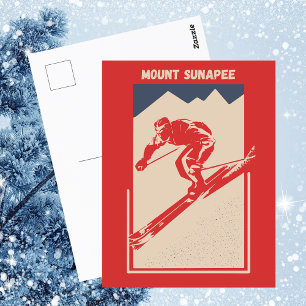 Vintage Ski New Hampshire Resort Mount Sunapee Postcard