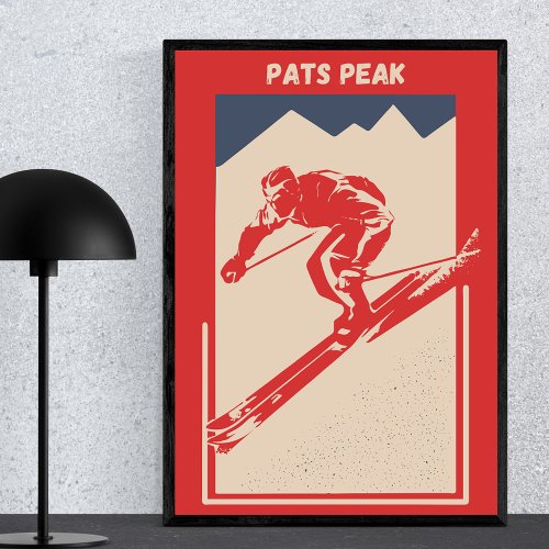 Vintage Ski New Hampshire Resort Pats Peak Poster