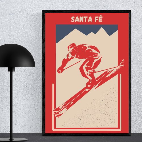 Vintage Ski New Mexico Mountain Resort Santa Fe Poster