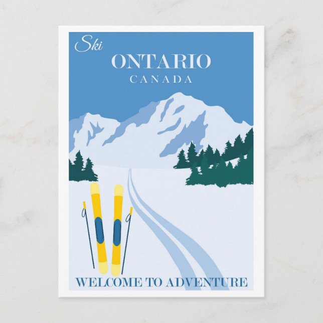 Vintage Ski Ontario Canada Postcard (Front)