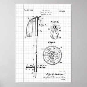 Vintage Ski Pole Patent Poster