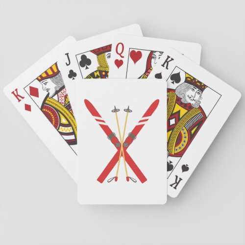 Vintage Ski Poles Playing Cards