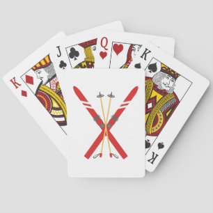 Vintage Ski Poles Poker Cards