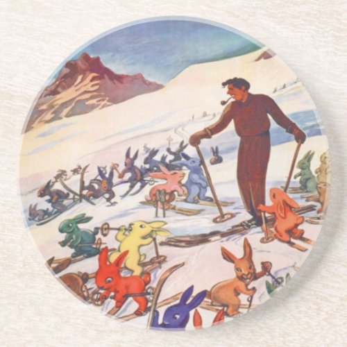 Vintage Ski Poster Arlberg St Anton Coaster