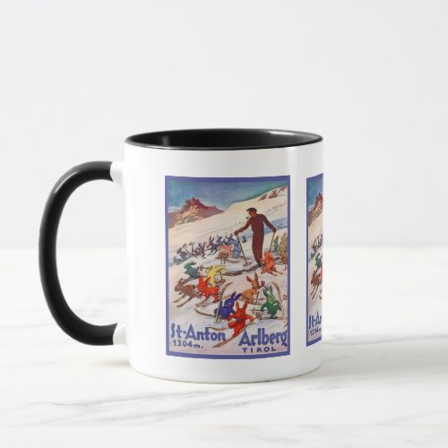 Vintage Ski Poster Arlberg St Anton Mug