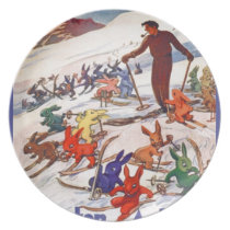 Vintage Ski Poster, Arlberg, St Anton Plate Vintage Ski Poster, Arlberg, St Anton Plate