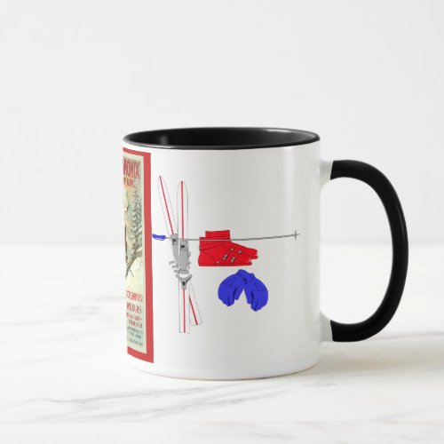 Vintage Ski Poster Chamonix Mont Blanc Mug