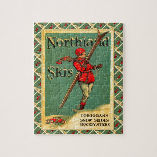 Vintage Ski Poster, Northland Skis Jigsaw Puzzle