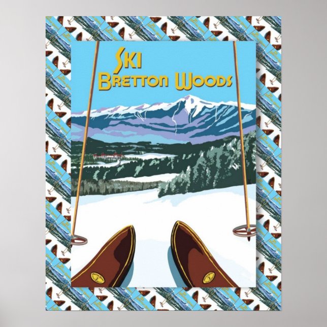 Vintage Ski poster, Ski Bretton Woods Poster (Front)