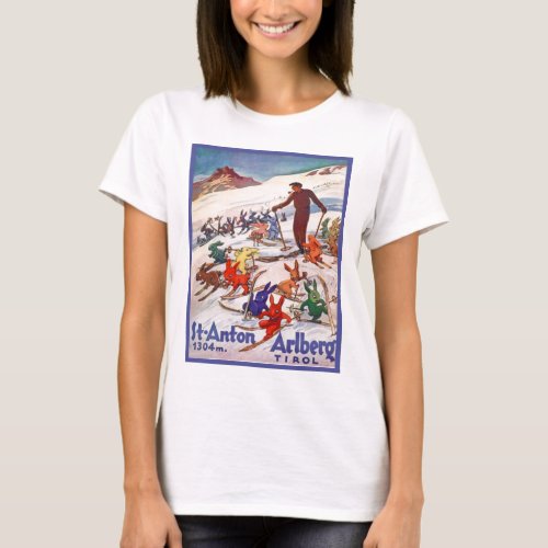 Vintage ski poster St Anton Arlberg Tirol T_Shirt