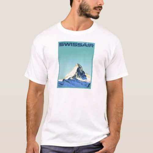 Vintage ski poster SwissAir Zermatt Matterhorn T_Shirt