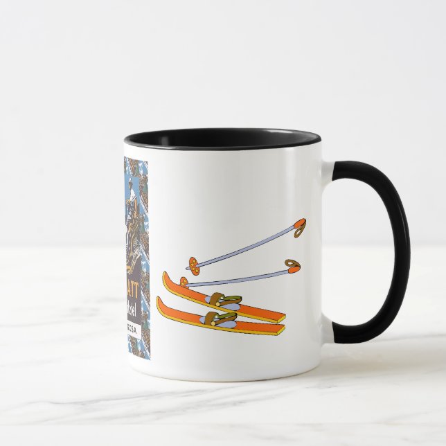 Vintage Ski Poster,  Zermatt, Seiler's Hotel Mug (Right)