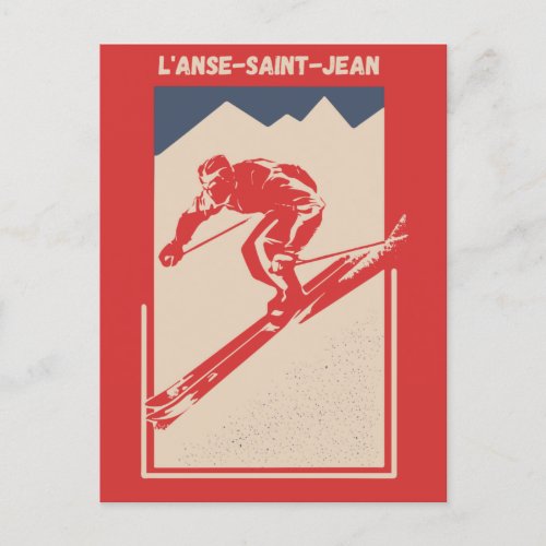 Vintage Ski Quebec Resort LAnse_Saint_Jean Postcard