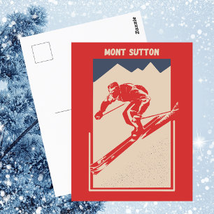 Vintage Ski Quebec Resort Mont Sutton Postcard