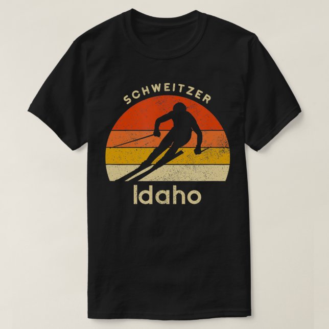 Vintage Ski Schweitzer Idaho Mountain  T-Shirt (Design Front)