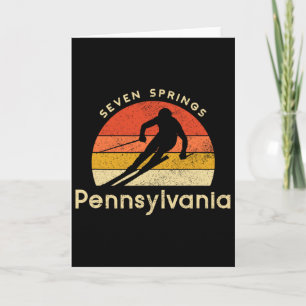 Vintage Ski Seven Springs Pennsylvania Mountain Card