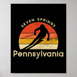 Vintage Ski Seven Springs Pennsylvania Mountain  Poster