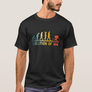 Vintage Ski Skiing Funny Evolution Man T-Shirt