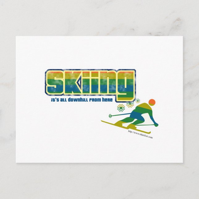 Vintage Ski Style Postcard (Front)
