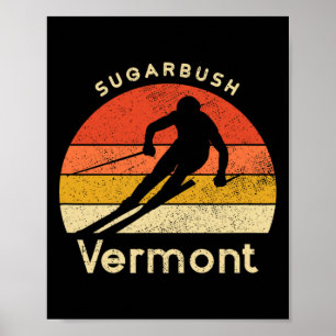 Vintage Ski Sugarbush Vermont Mountain  Poster