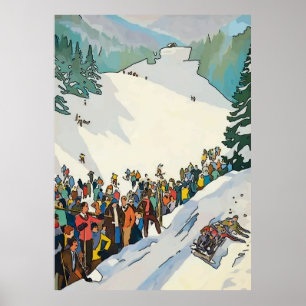 Vintage Ski Travel Poster