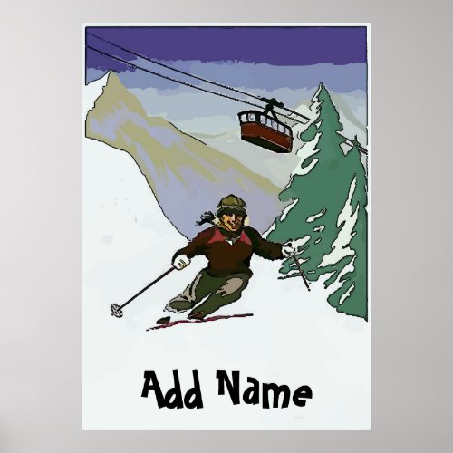 Vintage Ski Travel Poster