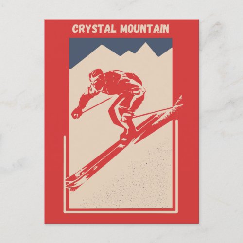 Vintage Ski Washington Resort Crystal Mountain Postcard