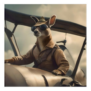 "Vintage Skies: The Kangaroo Pilot in Old Plane Acrylic Print