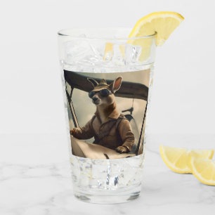 "Vintage Skies: The Kangaroo Pilot in Old Plane Glass