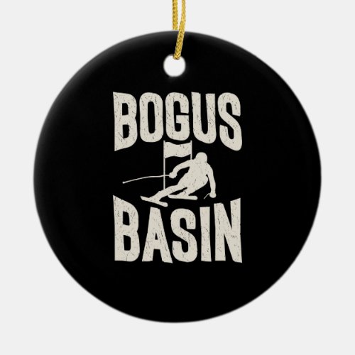 Vintage Skiing Bogus Basin Idaho Snow Enthusiasts Ceramic Ornament