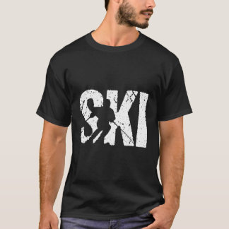 Vintage Skiing Funny Gift Winter Sports Skis T-Shirt