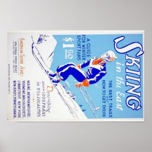 Vintage Skiing in the East WPA Poster