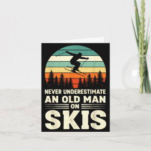 Vintage skiing shirt underestimate an old man on card