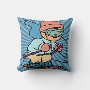 Vintage Skiing skiing lover skiing funny ski Throw Pillow
