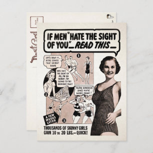 Vintage Skinny Dame Ad Postcard
