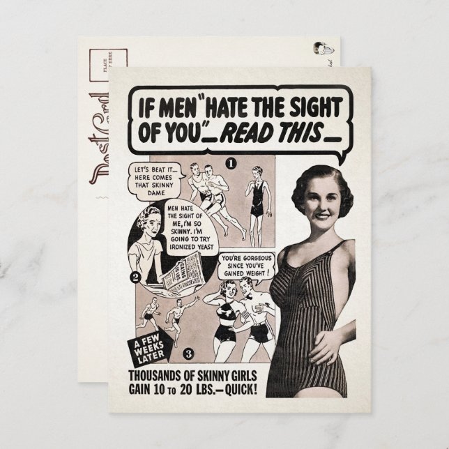 Vintage Skinny Dame Ad Postcard (Front/Back)