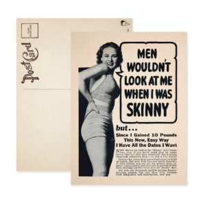 Vintage Skinny Girl Advertisement Postcard