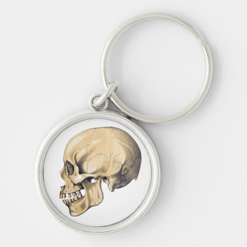 Vintage Skull Anatomy Illustration Keychain