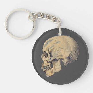 Vintage Skull Anatomy Illustration Keychain