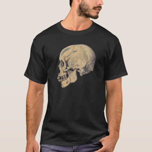 Vintage Skull Anatomy Illustration T_Shirt