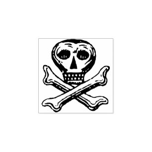 Vintage Skull and Crossbones Rubber Stamp