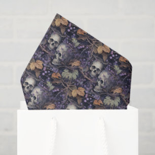 Vintage Skull and Floral Halloween Tissue Paper