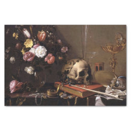 Vintage Skull and Roses Decoupage  Tissue Paper