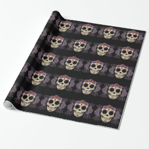 Vintage Skull and Roses Wrapping Paper
