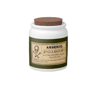 Vintage Skull Arsenic Poison Label Candy Jar