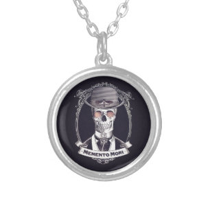 Vintage Skull Cameo Memento Mori necklace