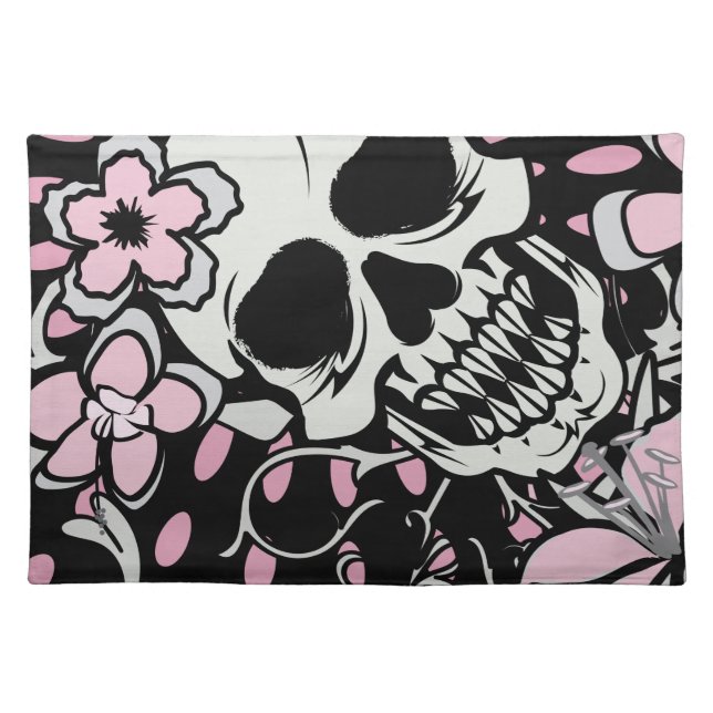 Vintage Skull Cloth Placemat (Front)
