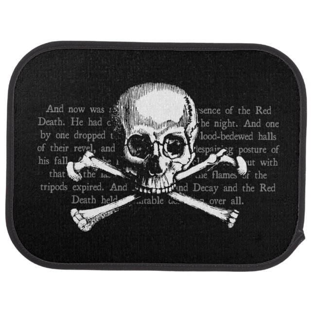 Vintage Skull & Crossbones Car Floor Mat (Rear)