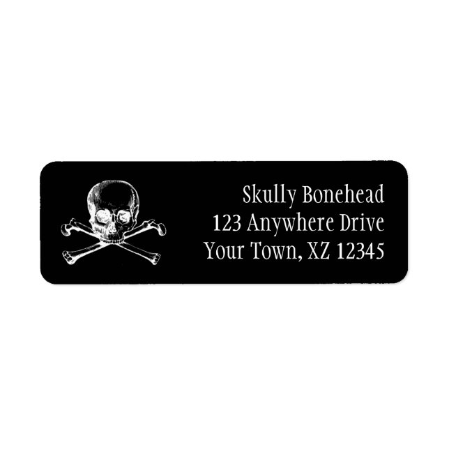 Vintage Skull & Crossbones Label (Front)